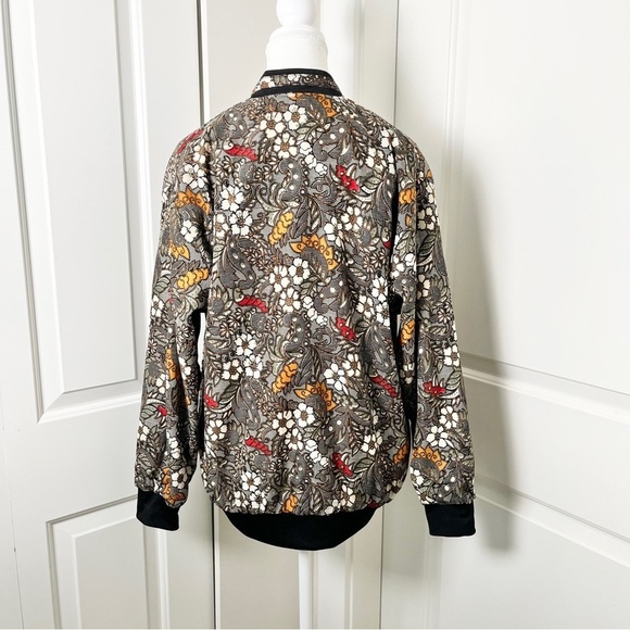 Vintage Reversible 2-in-1 Floral & Animal Print Bomber Jacket - Large - Picture 6 of 15